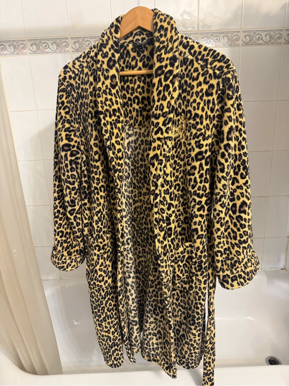 Ralph Lauren Leopard Print Plush Robe